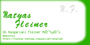 matyas fleiner business card